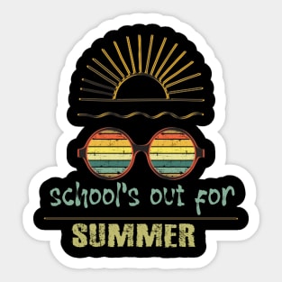 cute retro last day of school school's out for summer teacher Sticker